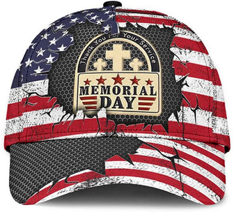 Memorial Day American Flag Beautiful Cap Printed Unisex Hat Classic Cap Hat - Thegiftio UK