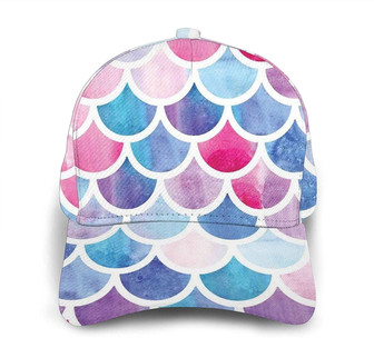 Mermaid Scales Print Classic Baseball Cap Adjustable Twill Sports Dad Hats for Unisex Hat - Thegiftio UK