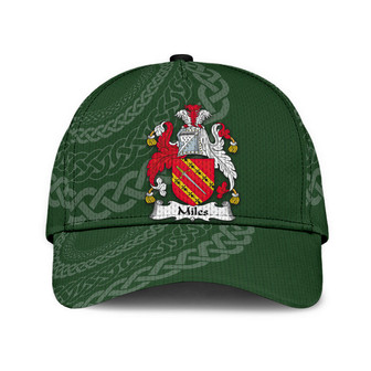Miles Coat Of Arms Irish Family Crest St Patrick's Day Hat Classic Cap Hat - Thegiftio UK
