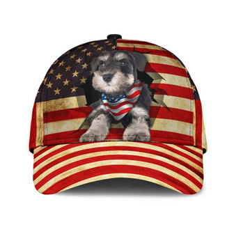 Miniature Schnauzer Classic Cap Schnauzer Hat American Pride Personalized Caps Hat - Thegiftio UK