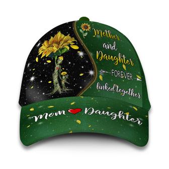 Mom And Daughter Forever Linked Together Customized Hat Classic Cap Hat - Thegiftio UK