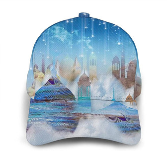Moon Blue Castle Print Classic Baseball Cap Adjustable Twill Sports Dad Hats for Unisex Hat - Thegiftio