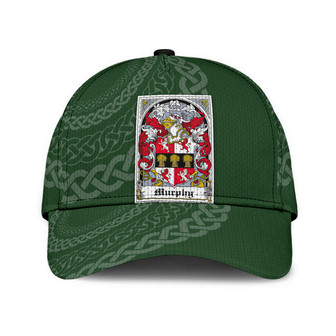 Murphy Coat Of Arms Irish Family Crest St Patrick's Day Hat Classic Cap Hat - Thegiftio UK