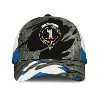 Napier Clan Tartan Crest Hat Classic Cap Hat - Thegiftio UK