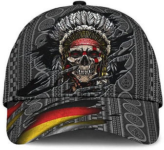 Native American Skull Flag Attractive Style Printed Unisex Hat Classic Cap, Snapback Cap Hat - Thegiftio UK