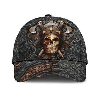Native Skull American Pattern Hat Classic Cap Unisex Cap, Human Cap, Trending Cap, American Cap Hat - Thegiftio UK