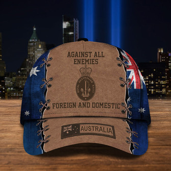 Navy Against All Enemies Foreign And Domestic Australian Flag Hat Patriotic Navy Veteran Gifts Hat Classic Cap Hat - Thegiftio UK