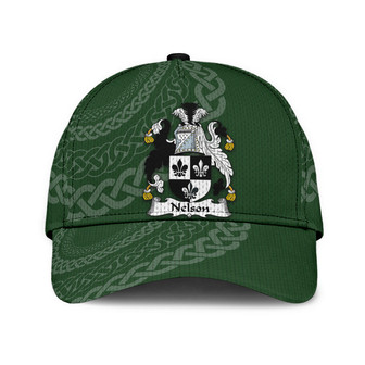 Nelson Coat Of Arms Irish Family Crest St Patrick's Day Hat Classic Cap Hat - Thegiftio UK