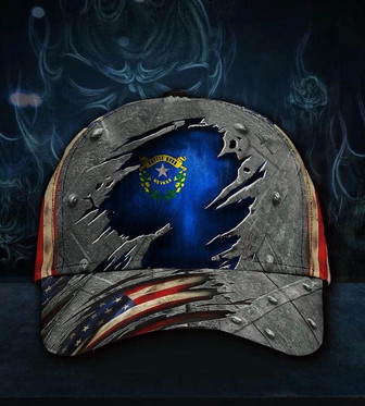 Nevada State Flag Hat Printed U.S Flag Old Retro Pride Nevada Trucker Hat Mens Gift Hat Classic Cap Hat - Thegiftio