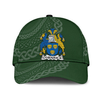 Ohenrick Coat Of Arms Irish Family Crest St Patrick's Day Hat Classic Cap Hat - Thegiftio UK