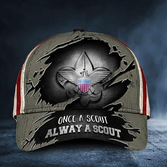 Once A Scout Always A Scout Cap American Flag Hat Proud Eagle Scout Gift Ideas Hat - Thegiftio