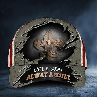 Once A Scout Always A Scout Cap US Flag Vintage Hat Proud Eagle Scout Gift Ideas Hat - Thegiftio UK