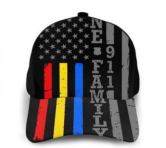 One Family Fire Police Dispatch Unisex Classic Printing Baseball Cap Trucker Cap Dad Hat Mesh Cap Hat - Thegiftio UK