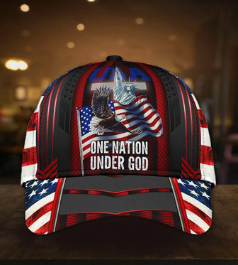 One Nation Under God Eagle American Hat Classic Cap Personalized Cap Adults Hat - Thegiftio UK