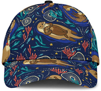 Otter Star Blue Printed Unisex Hat Classic Cap, Snapback Cap, Baseball Cap, CapBlackOneSize for Men Hat - Thegiftio