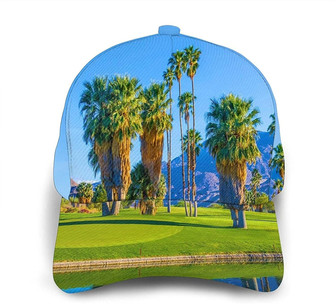 Palm Tree Golf Course Classic Baseball Cap Adjustable Twill Sports Dad Hats for Unisex Hat - Thegiftio UK