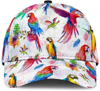 Parr Flower Colorful White Printed Unisex Hat Classic Cap, Snapback Cap, Baseball Cap, CapBlackOneSize for Men Hat - Thegiftio