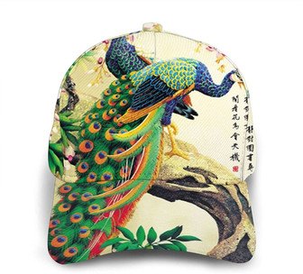 Peacock Print Classic Baseball Cap Adjustable Twill Sports Dad Hats for Unisex Hat - Thegiftio UK