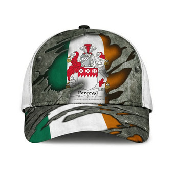 Perceval Coat Of Arms Irish Family Crest Hat Classic Cap Hat - Thegiftio UK