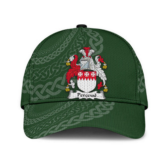 Perceval Coat Of Arms Irish Family Crest St Patrick's Day Hat Classic Cap Hat - Thegiftio UK