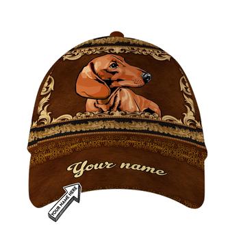 Personalized Carved Dachshund Dog Hat Classic Cap Hat - Thegiftio UK