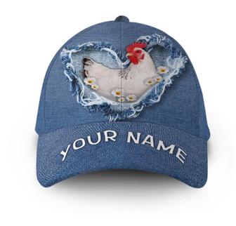 Personalized Chicken Jean Heart Flower Hat Classic Cap Hat - Thegiftio UK