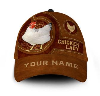 Personalized Chicken Lady Leather Hat Classic Cap Hat - Thegiftio UK