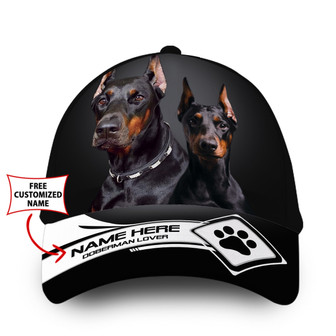 Personalized Cool Doberman Dog Hat Classic Cap Hat - Thegiftio