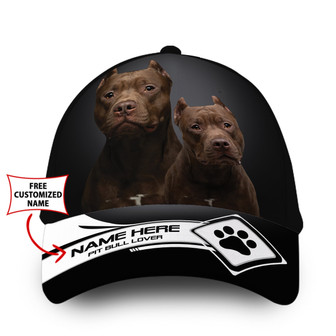 Personalized Cool PitBull Dog Hat Classic Cap Hat - Thegiftio