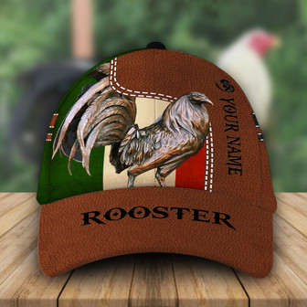 Personalized Cool Rooster Leather Hat Classic Cap Hat - Thegiftio