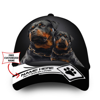 Personalized Cool Rottweiler Dog Hat Classic Cap Hat - Thegiftio