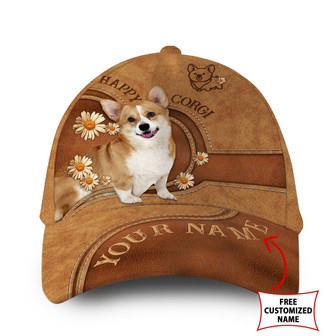 Personalized Corgi Dog Leather Hat Classic Cap Hat - Thegiftio UK