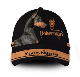 Personalized Doberman Dog Black Hat Classic Cap Hat - Thegiftio UK