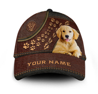 Personalized Footprint Golden Retriever Dog Hat Classic Cap Hat - Thegiftio UK