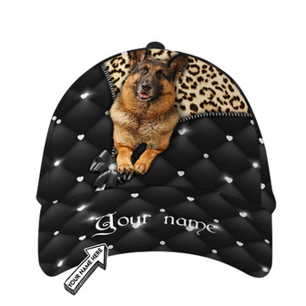 Personalized German Shepherd Dog Leopard Zip Hat Classic Cap Hat - Thegiftio UK