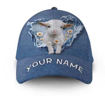 Personalized Goat Jean Heart Flower Hat Classic Cap Hat - Thegiftio UK