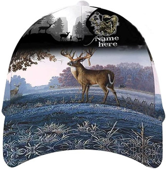 Personalized Name Deer Hunting Wonderful View Printed Unisex Hat Classic Cap Hat - Thegiftio UK