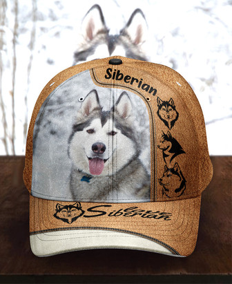 Personalized Siberian Dog Leather Hat Classic Cap Hat - Thegiftio UK