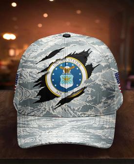 Personalized Veteran American Flag Hat Proud US Military US Air Force 1 Hat Classic Cap Hat - Thegiftio UK