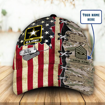 Personalized Veteran American Flag Hat Proud US Military Honor Veteran US Army Hat Classic Cap Hat - Thegiftio UK