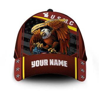 Personalized Veteran American Flag Hat Proud US Military US Marine Corps All Gave Some Some gave all Hat Classic Cap Hat - Thegiftio UK