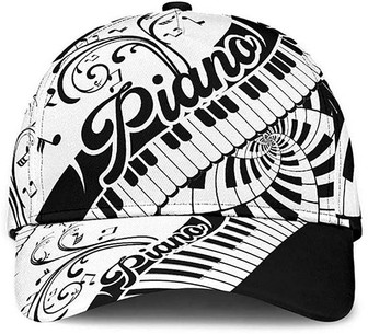Piano Black White Simple and Beautiful Printed Unisex Hat Classic Cap, Snapback Cap, Baseball Cap Hat - Thegiftio UK