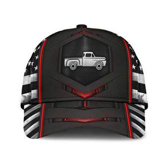 Pickup Truck Red Flag Classic Cap Breathable Cap, Unisex Hat, Human Cap, Trending Cap, American Cap Hat - Thegiftio UK