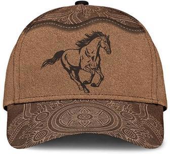 Pisces Horse Mandala Pattern Brown Wonderful Printed Unisex Hat Classic Cap Hat - Thegiftio UK