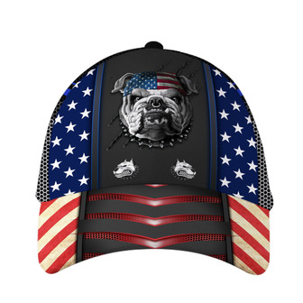 Pitbull Dog American Flag Hat Classic Cap Hat - Thegiftio UK