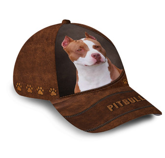 Pitbull Dog Leather Hat Classic Cap Hat - Thegiftio UK