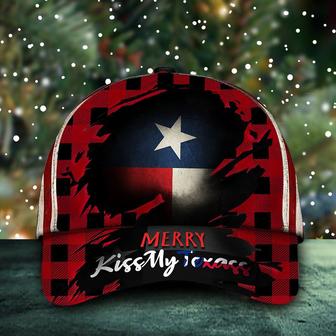 Plaid Buffalo Merry Kiss My Texass Hat Texas Cap Proud Texan Merch Good Christmas Gifts 2021 Hat - Thegiftio UK