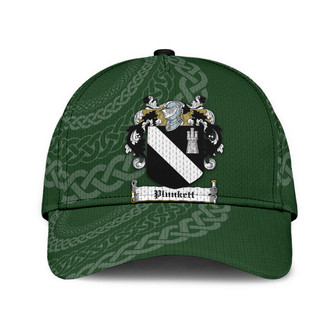 Plunkett Coat Of Arms Irish Family Crest St Patrick's Day Hat Classic Cap Hat - Thegiftio UK