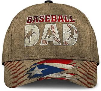 Puerto Rico Baseball Dad Flag Beautiful Printed Unisex Hat Classic Cap, Snapback Cap, Baseball Cap Hat - Thegiftio UK