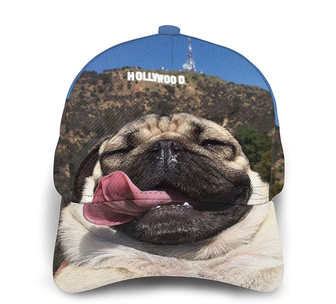Pug Dog Print Casual Baseball Cap Adjustable Twill Sports Dad Hat Classic Cap for Unisex Hat - Thegiftio UK